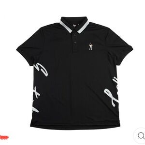 Follow Through Navy Golf Polo Shirt with White Accents
